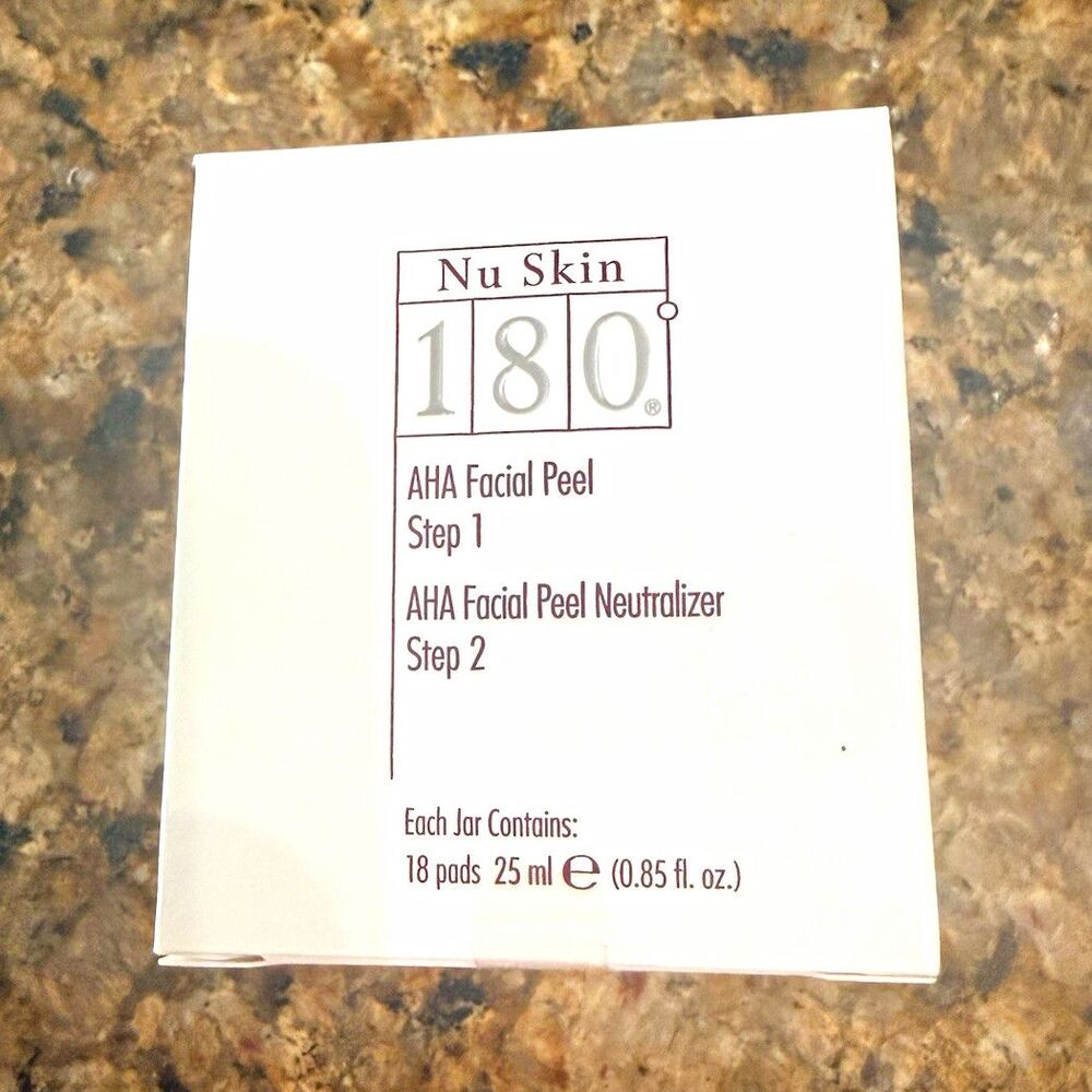 Nu Skin 180° AHA Facial Peel Pads Step 1 & 2 Neutralizer 18 Pads Lactic
